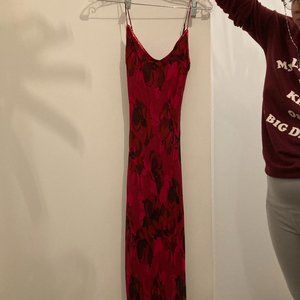 BETSEY JOHNSON RED FLORAL COCKTAIL DRESS